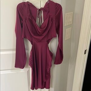 Le Lis Cowl Neck Bodycon Dress with Bell Sleeves